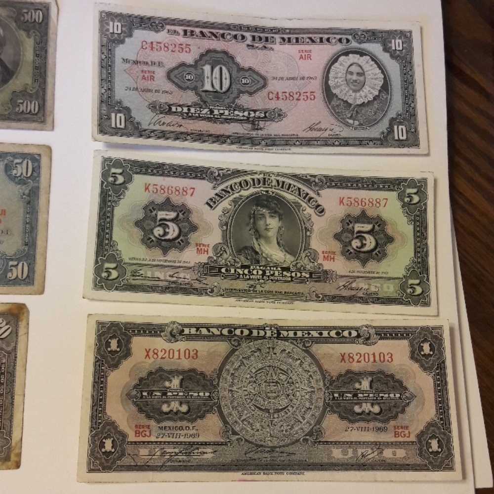 Old Mexican pesos.